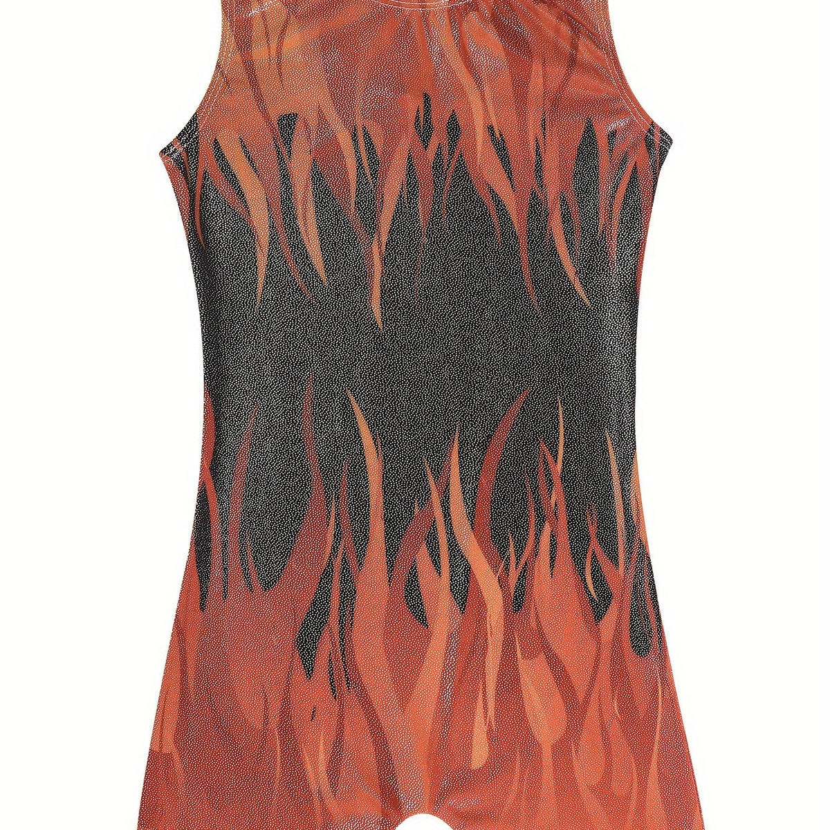 Flame Graphic Gymnastics Suit Ballet Leotard