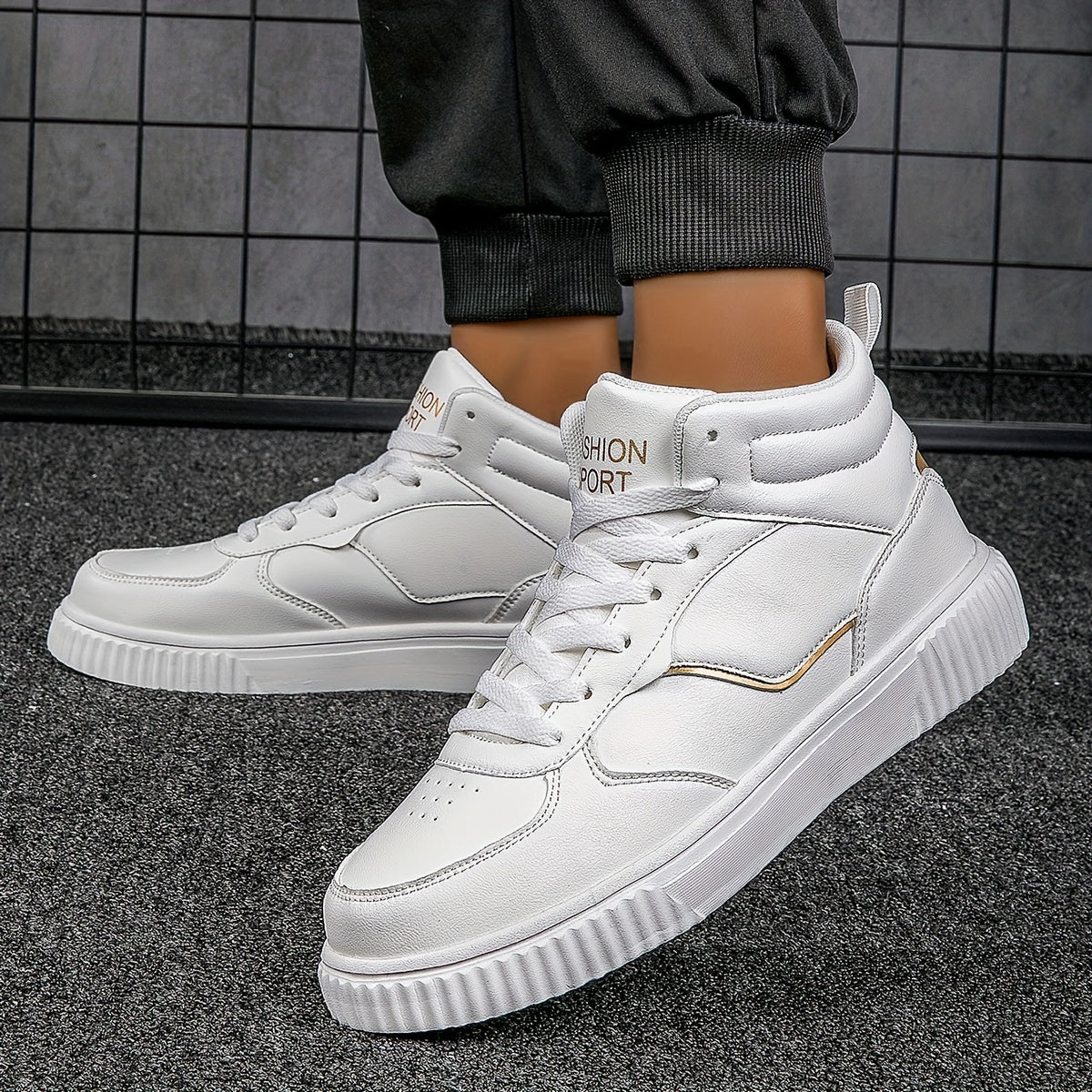 Women's Solid Medium Tube Sneakers Lightweight Sport Skate Shoes