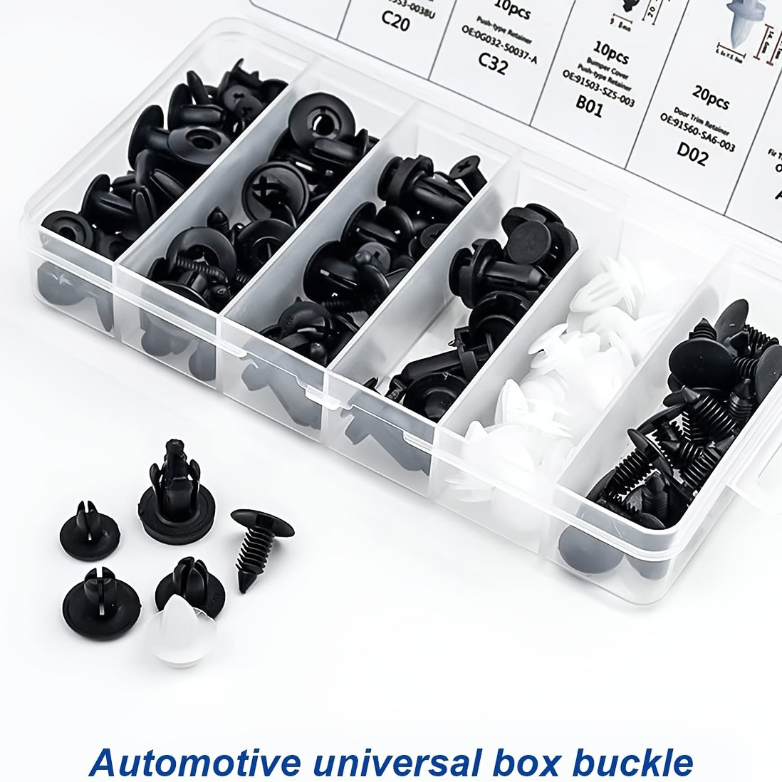 Car Retainer Clips Set 100PCS 6 Sizes Auto Door Trim Panel Bumper Push Rivet Cli