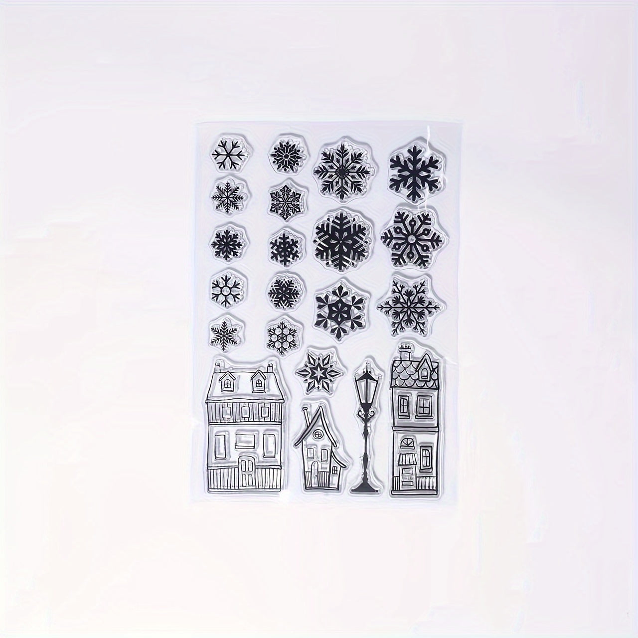 Christmas Snowflake Cabin Clear Stamp for Card Making and DIY Crafts