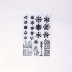 Christmas Snowflake Cabin Clear Stamp for Card Making and DIY Crafts