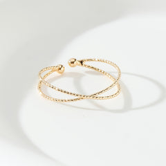 Geometric Cross Ladies Foot Ring 14K Plated Minimalist Toe Ring
