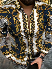 Abstract Print Button Up Shirt