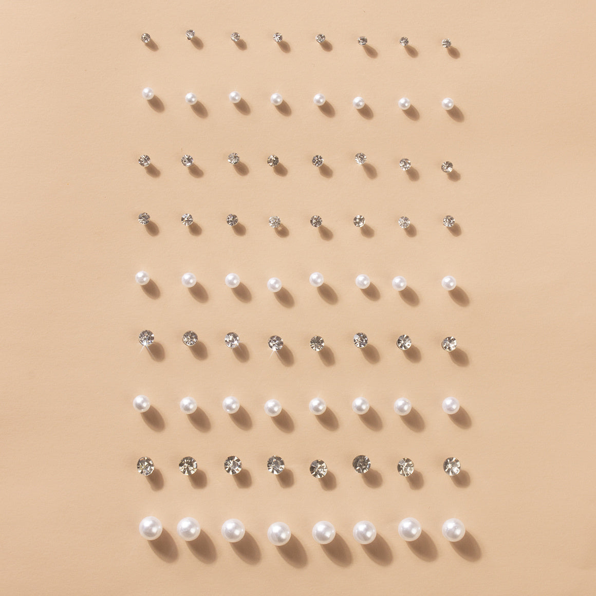36 Pairs Faux Pearl Crystal Stud Earrings Set - Daily Decor Jewelry