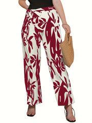 Boho Floral Wide Leg Pants