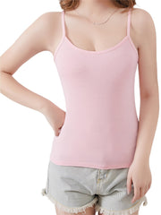 Solid Cami Top Comfy Crew Neck Slim Top Women's Lingerie