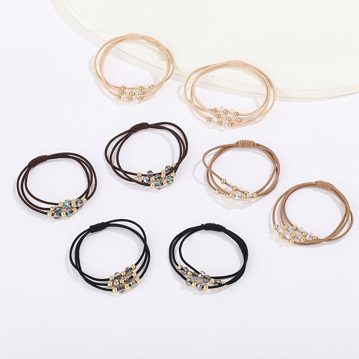 2pcs Bracelet Hair Ties Decorative Ponytail Holders Elastic Hair Bands