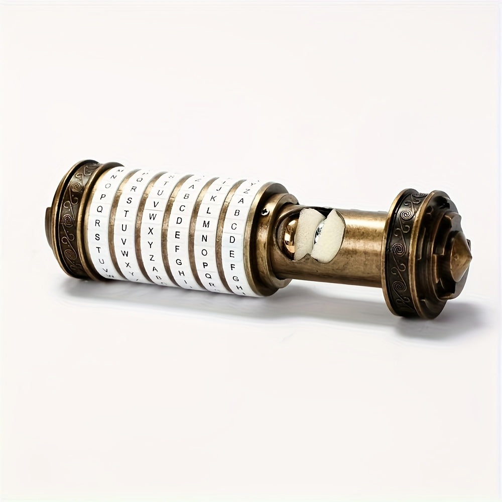 Metal Puzzle Toy with Combination Lock Vintage Style Code Wheel