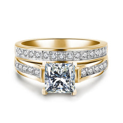 Zircon Engagement Rings Set Women Wedding Mens Ring