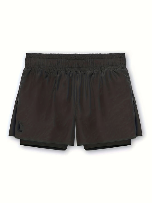 Men's High Stretch Sports Shorts with Zipper Pocket