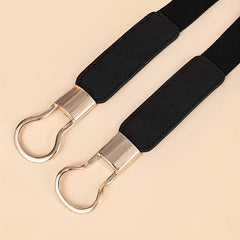 Women Retro Skinny Waist Belt with Golden Buckle
