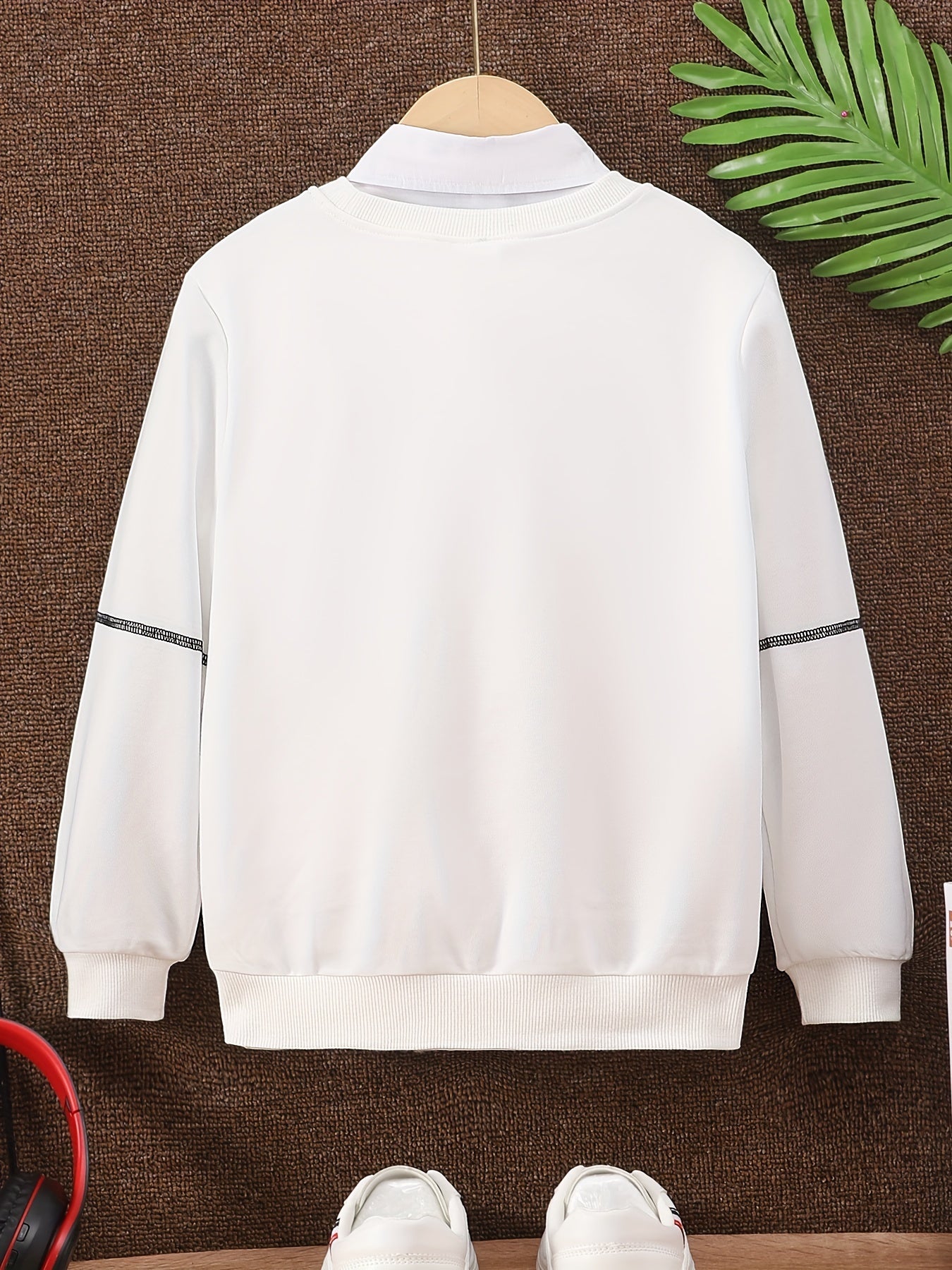 FACE THE FUTURE Boys Sweatshirt Long Sleeve Crew Neck Tops