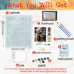 DIY Paint by Numbers Stylish Car for Beginners - Ideal Gift Choice
