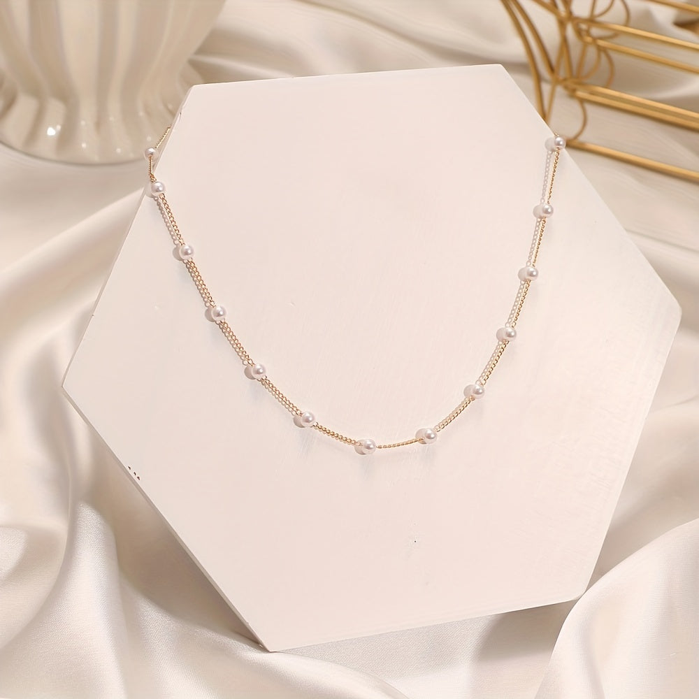 Stylish Faux Pearl Beaded Necklace for Women