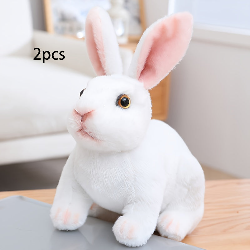 2 Pack Squatting Rabbit Plush Toys 7 9 Polyester Stuffed Animals Assorted Colors