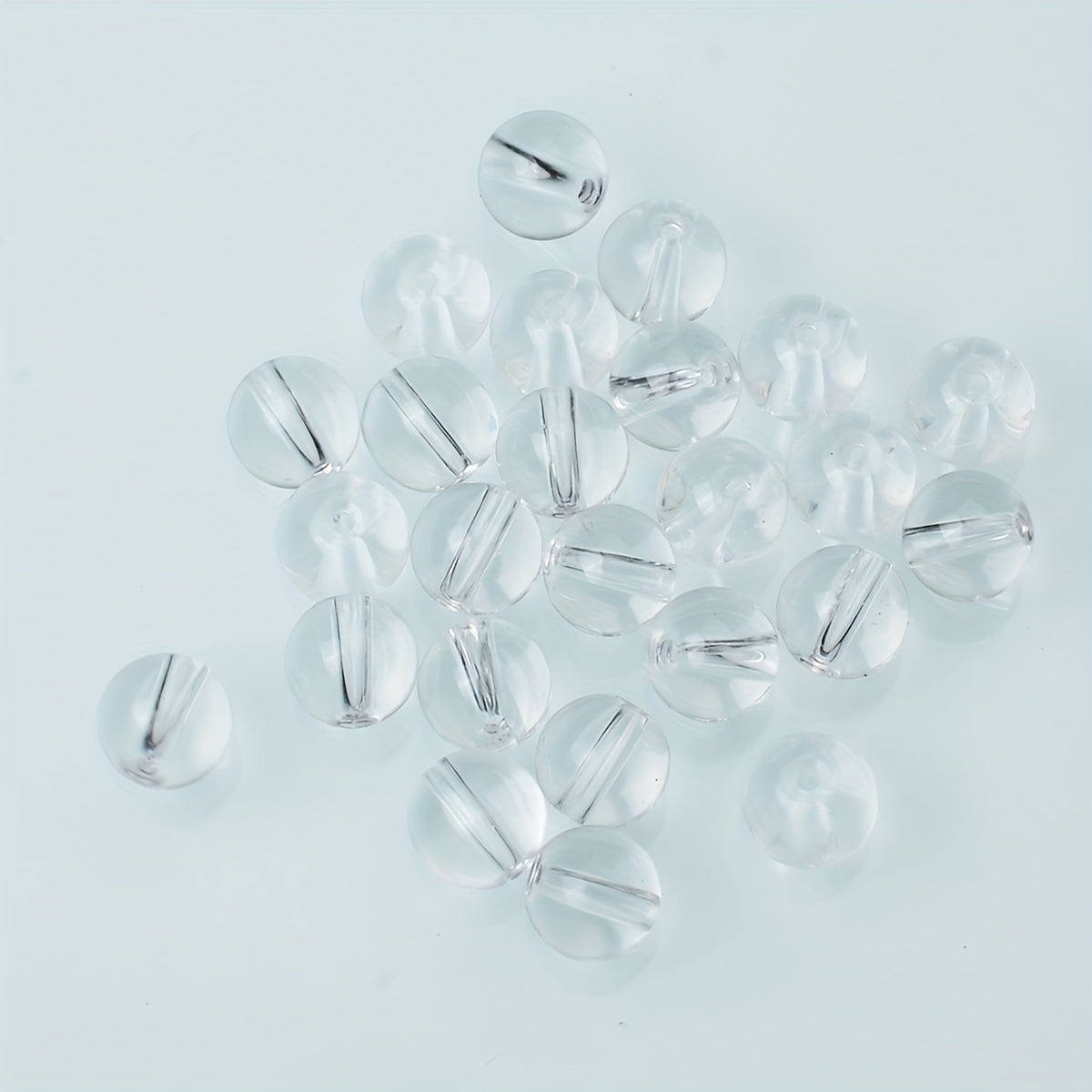 25 Glass Round Beads 0.31" for DIY Jewelry Making