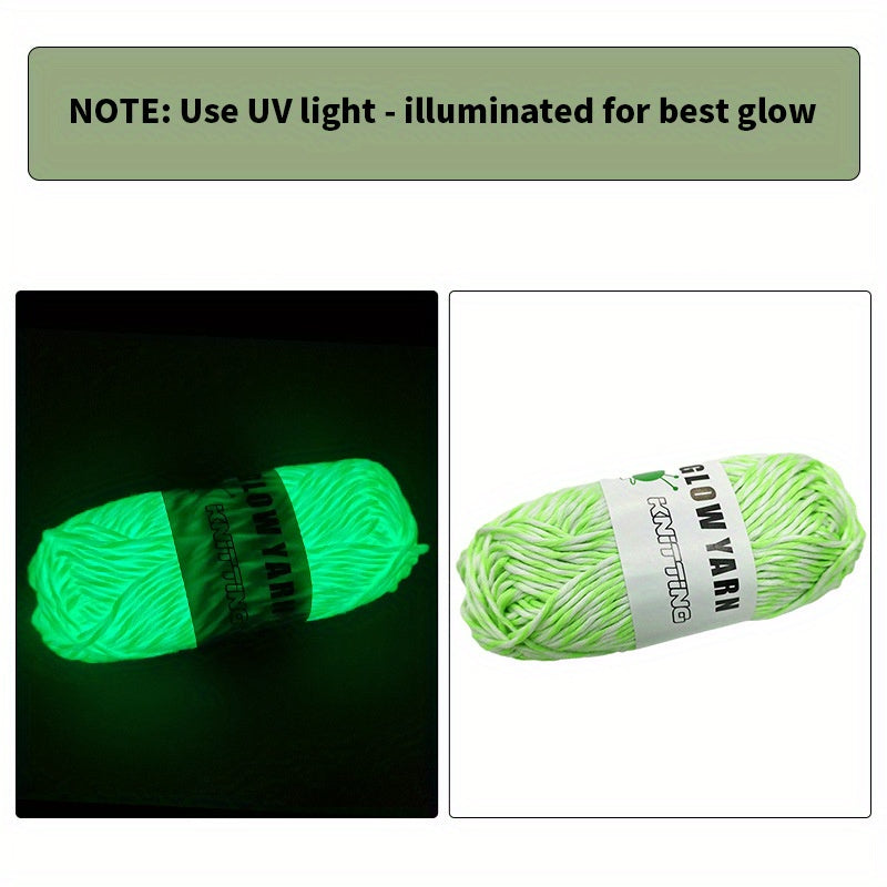 Glow In The Dark Yarn Mixed Polyester Luminous Yarn 50g Roll
