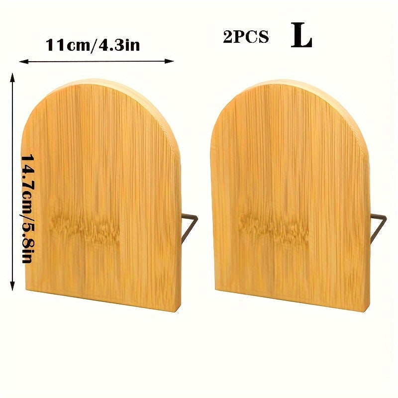 Bamboo Bookend Log Texture Desktop Book Folder Storage