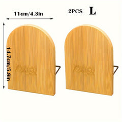 Bamboo Bookend Log Texture Desktop Book Folder Storage