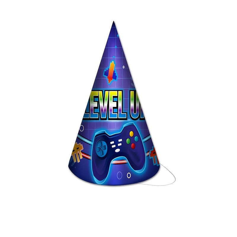 Video Game Party Decoration Set Plate Banner Tablecover Blowout Hat Supplies