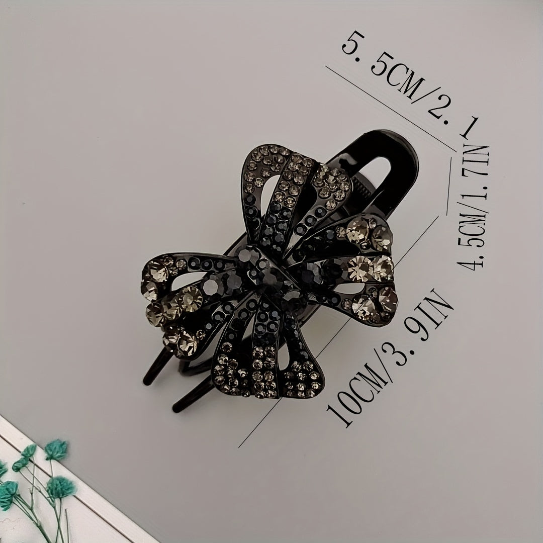 Vintage Rhinestone Butterfly Hair Claw Clip