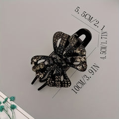 Vintage Rhinestone Butterfly Hair Claw Clip