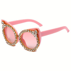 Rhinestone Cat Eye Sunglasses Gradient UV400