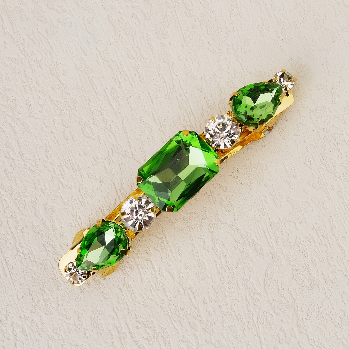 6pcs Green Crystal Hair Clips Rhinestone Hair Pins