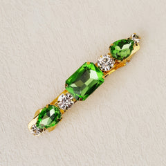 6pcs Green Crystal Hair Clips Rhinestone Hair Pins