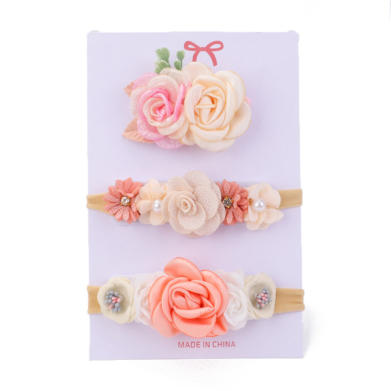 3pcs Flowers Headband Hairband Hair Accessories For Baby Girls
