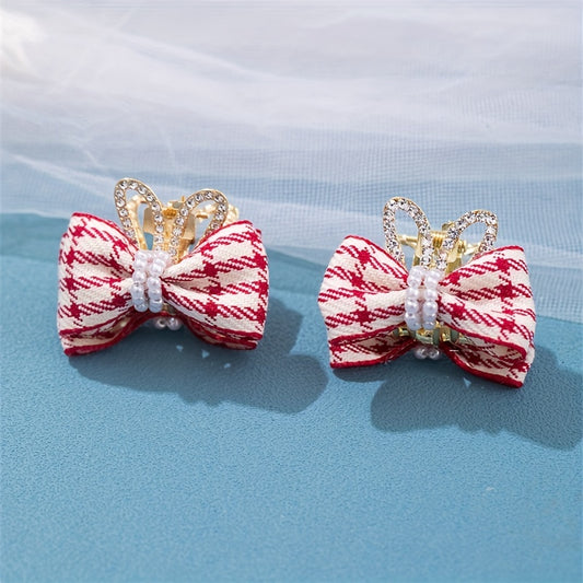 Double Sided Butterfly Bow Rabbit Ear Crown Hair Clip
