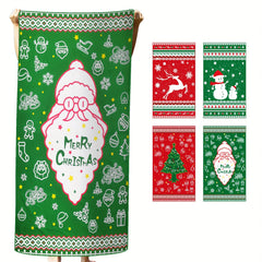 Christmas Camping Towel Quick Drying Outdoor Warm Blanket