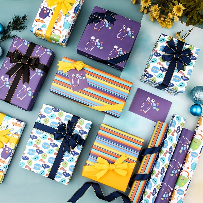 4pcs Colorful Gift Wrapping Paper Birthday Book Cover Background Paper