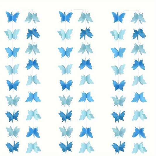3pcs Large 3D Butterfly Pull Flower Wedding Birthday Party Decoration