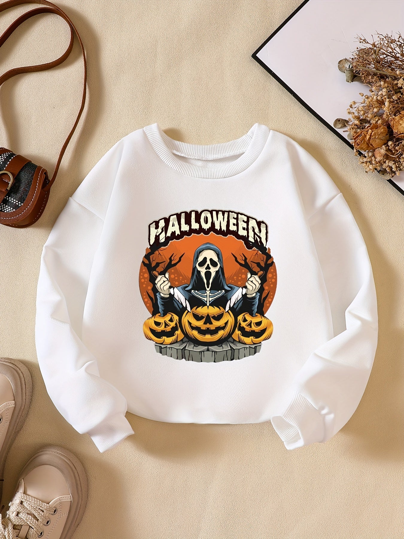 Girls' Halloween Skeleton Witch Sweatshirt