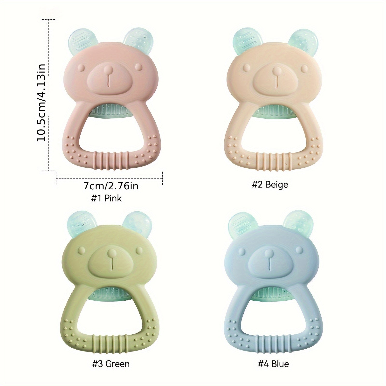 Bear Teether Children's Silicone Chew Toy Baby Soothing Toy