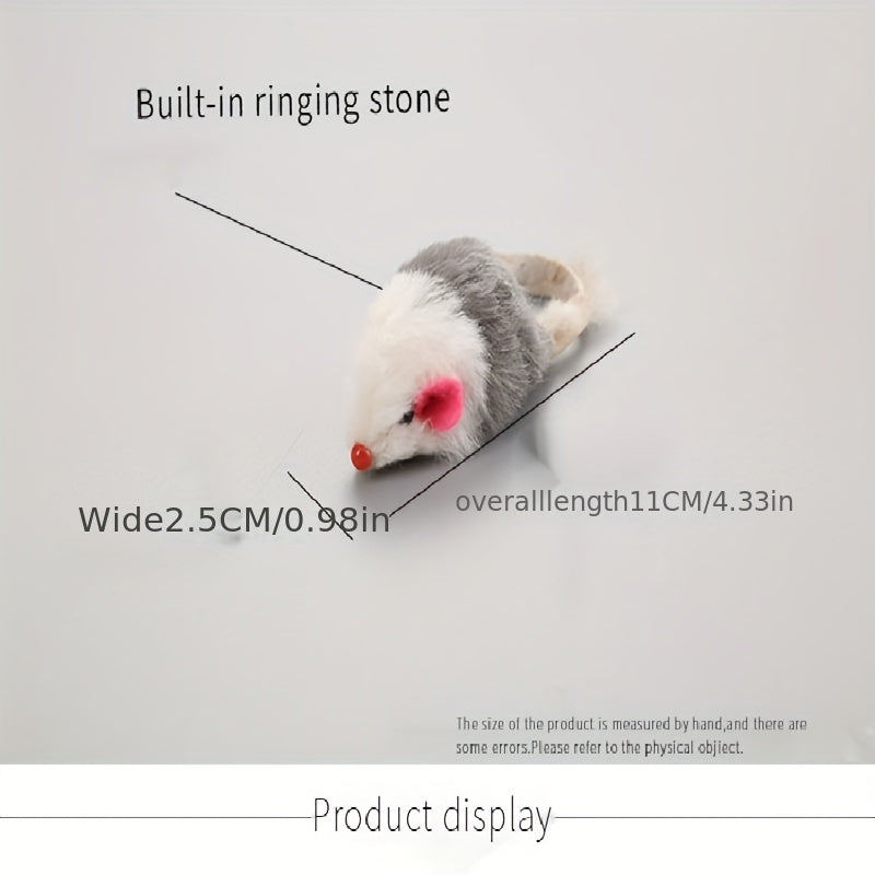 Rabbit Fur Cat Toy with Rattling Sound