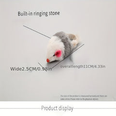 Rabbit Fur Cat Toy with Rattling Sound