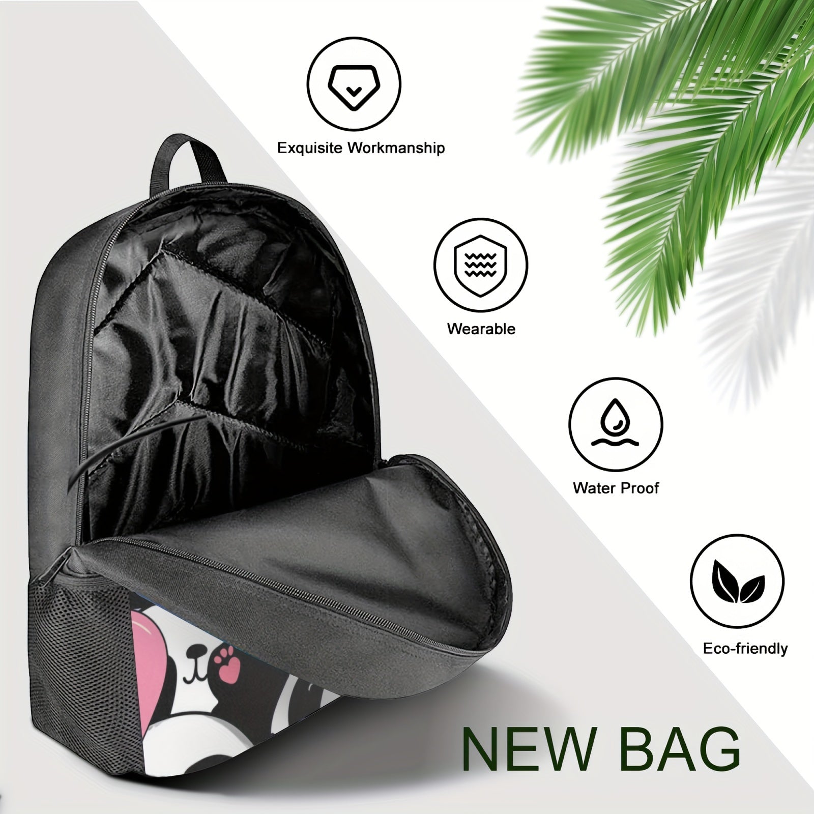 18 cm Graphic Print Bookbags - Lightweight Schoolbags for High School