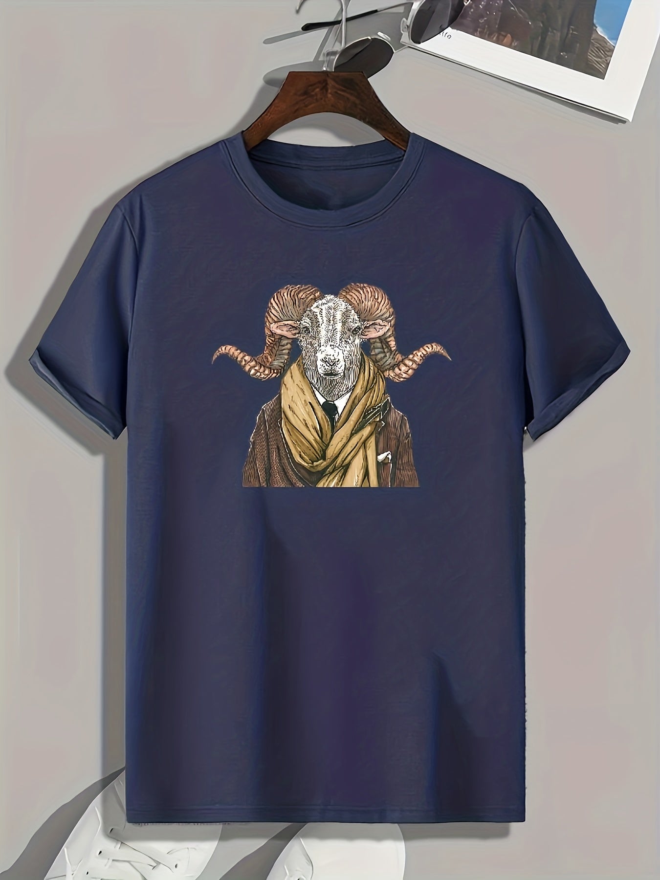 Goat Print Men's Graphic T shirt Casual Comfy Tees For Summer