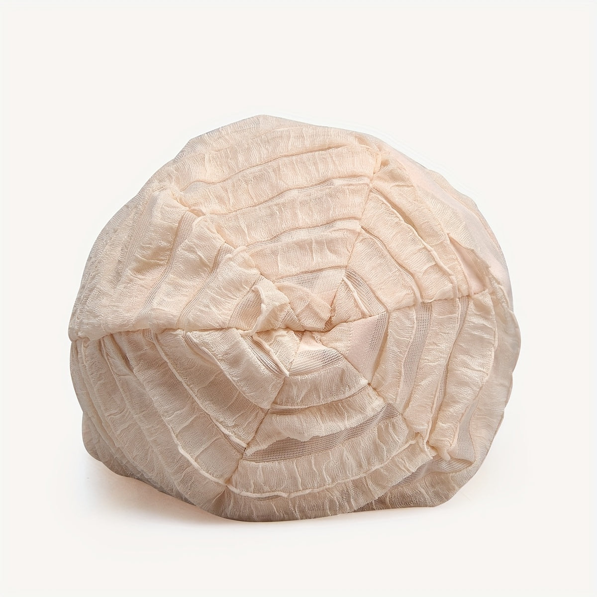 Solid Ruffles Beanie Cap for Women
