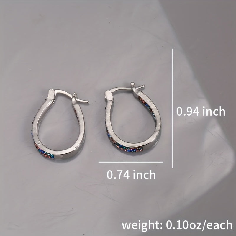 Multicolor Zircon Horseshoe Earrings Wedding Party Accessories