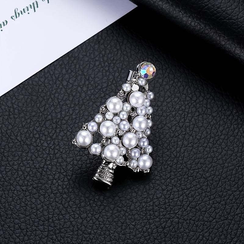 Christmas Pearl Tree Brooch