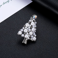 Christmas Pearl Tree Brooch