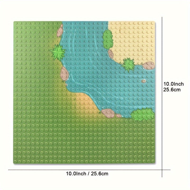 Basic River Ocean Pattern Bricks Set 2pcs & 1pc Board 10x10 Inch