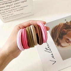 5pcs Wide Elastic Hair Tie Thick Hair Rope Seamless Ponytail Holder