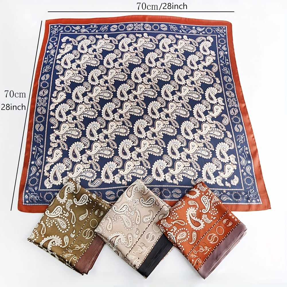 Vintage Paisley Print Silk Head Wrap Sunscreen Bandana