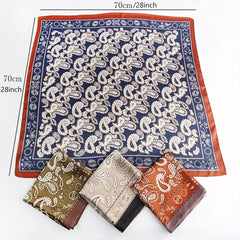 Vintage Paisley Print Silk Head Wrap Sunscreen Bandana