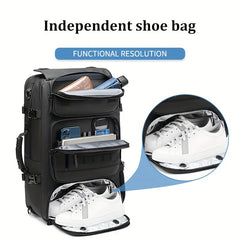 Waterproof Business Laptop Backpack with Shoe Bag & USB Port