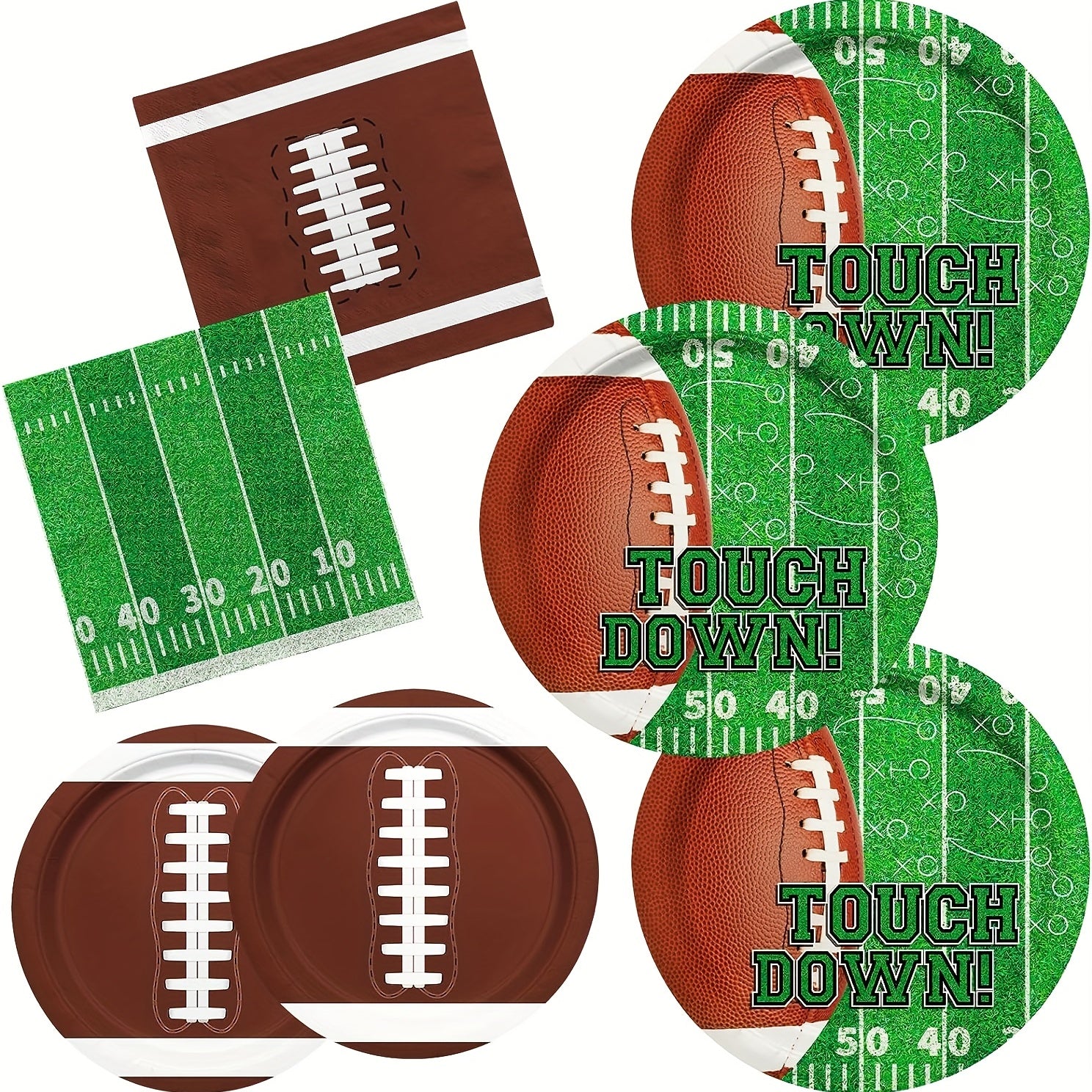 Football Party Supplies - Touchdown Plates & Napkins Set